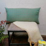Cojín de lino belga color AQUA